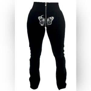 Tordrobes Butterfly U-Zip Flare Pants